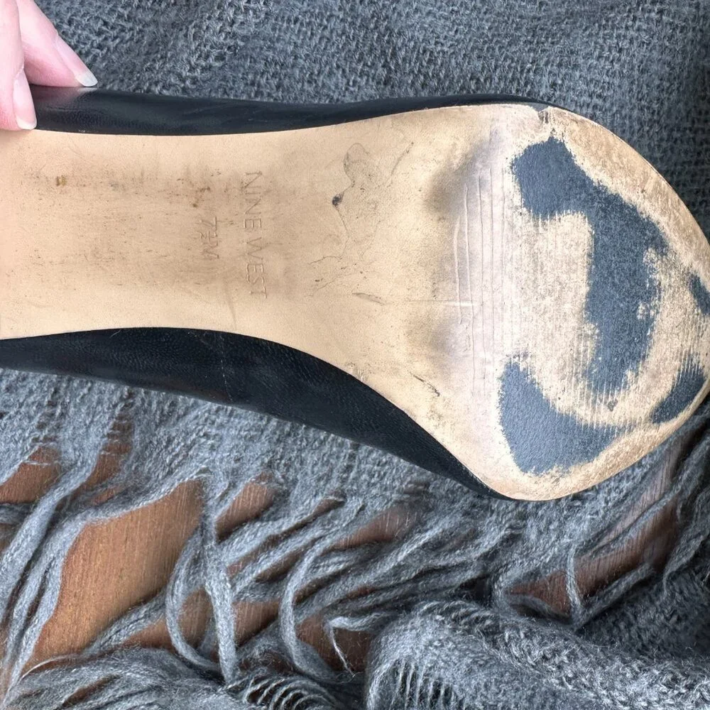 9 WEST BLACK HEELS / PUMPS 7.5 - Picture 7 of 14